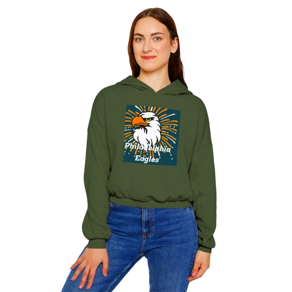 Hoodie - Philadelphia Eagles Women's Cinched Bottom